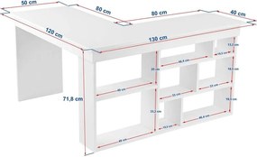 Biurko w dekorze orzecha 120x130 cm Vesper – Kalune Design