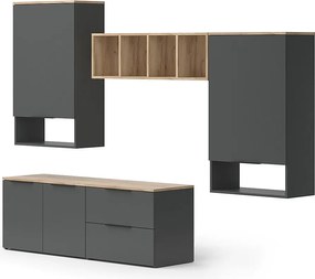 Szafka ścienna antracyt 80x40x50 wido