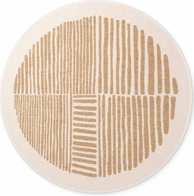 Kremowo-naturalny okrągły dywan odpowiedni na zewnątrz ø 160 cm Haringey Bounds – Ted Baker
