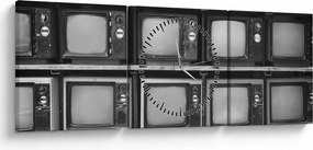 Obraz - Retro TV (z zegarem) (90x30 cm)