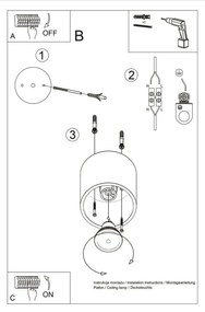 Plafon ORBIS 1 czarny SOLLUX  LIGHTING