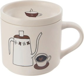 Orion Kubek porcelanowy z pokrywką Kawa, 0,45 l