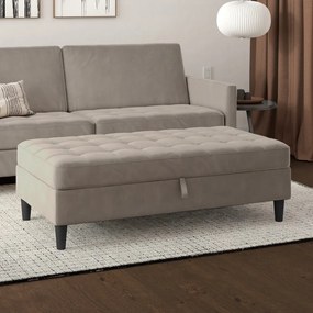 Szary aksamitny podnóżek Presley – Støraa