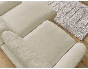 Beżowy narożnik z materiału bouclé (prawostronny/z szezlongiem) Leonore – Bobochic Paris