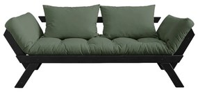 Sofa rozkładana z zielonym pokryciem Karup Design Bebop Black/Olive Green