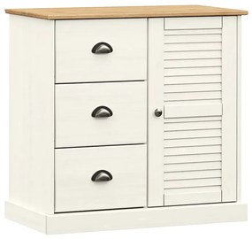 Sosnowa biała komoda z 3 szufladami M5-N98