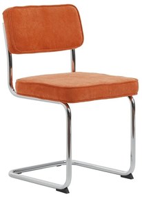 Pomarańczowe sztruksowe krzesło Rupert – Unique Furniture