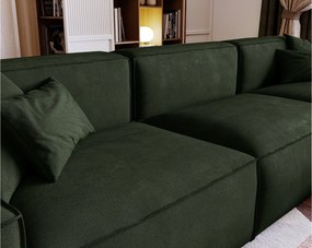 Emporius Figo narożnik w kształcie L - narożnik w nowoczesnym stylu bez pojemnika - lewostronny, tkanina aksamitna, zielony (Whisper 11)