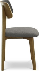 Szare krzesło z litego drewna Niu – Makamii