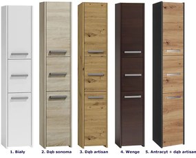 Nowoczesny słupek do łazienki antracyt + dąb artisan M3-L58