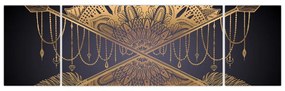 Obraz - Złota mandala ze strzałkami (170x50 cm)