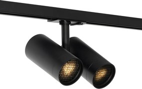 Nowoczesny system oświetleniowy szynowy z 3 reflektorami czarnymi 1-fazowymi - Iconic Scopio