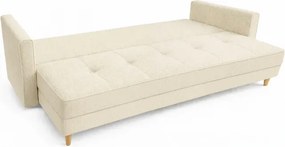 Sofa z Funkcją Spania LONAR Kremowa Boucle Japandi