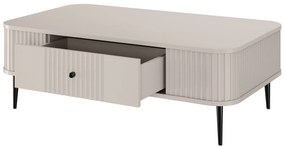 Stolik kawowy z szufladą Vesper 103x60 cm - kaszmir / czarne nogi