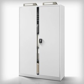 Szafa biurowa metalowa na akta szara JAN II, 1150 x 1850 x 400 mm