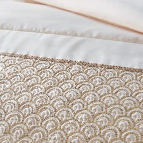 Beżowa narzuta pikowana z mikrosatyny 240x260 cm Deco Sequin – Catherine Lansfield