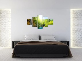 Obraz - wodospady w pralesie (125x70 cm)