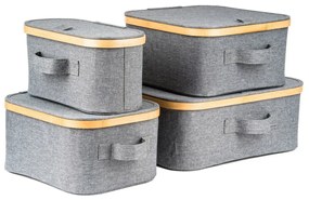 Pojemnik do przechowywania G21 24 x 30 x 15 cm, bambusowy z pokrywką, szary