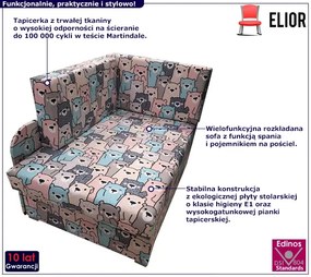 Młodzieżowy tapczan kubuś w misie - Paster 5X