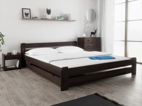 Łóżko Laura 180 x 200 cm, orzech Stelaż: Ze stelażem listwowym rolowanym, Materac: Materac Deluxe 10 cm
