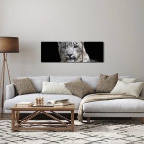 Obraz - Snow Leopard (z zegarem) (90x30 cm)