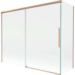 Mexen Rox parawan nawannowy 2-skrzydłowy rozsuwany 190 + 80 x 150 cm, transparent, miedż szczotkowana - 8C9-190-080-65-00
