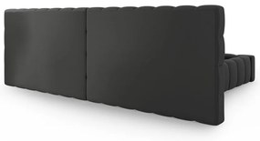 Czarne tapicerowane łóżko dwuosobowe ze schowkiem i stelażem 160x200 cm Mamaia – Micadoni Home