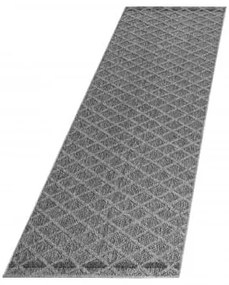 Dywan zewnętrzny sznurkowy Patara Kratka szary 80 cm x 250 cm
