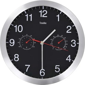 Czarny okrągły zegar ścienny 30 cm F6-N03