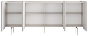 Komoda Malmi 200 cm czterodrzwiowa - kaszmir / złote nóżki