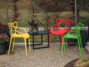 Zestaw 4 szt. plastikowych krzeseł KATO, żółty