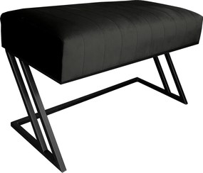 Ławka ZETA tkanina Welur loft ławka metal : Kolor Stelaża - Czarny , Kolor tkaniny - VELVET - MG19, Typ tkaniny - Velvet