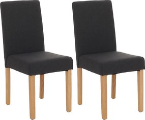 Krzesło do jadalni Littau (zestaw 2 sztuk),  tkanina, czarny, jasne nogi