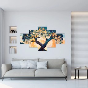 Obraz – Mozaika – słońce i drzewo II. (125x70 cm)