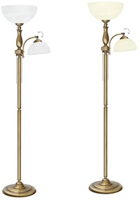 Stojąca lampa z mosiądzu z regulowanym kloszem M-P2R