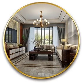 Lustro LOFT  FI40cm M-951 złote ścienne okrągłe łazienkowe do salonu sypialni loftowe Industrialne minimalistyczne