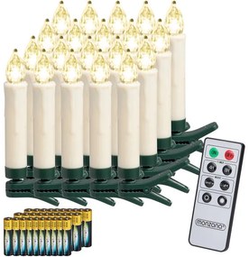 Monzana Świece na choinkę CANDLE, 20 sztuk, 10,5cm, ciepła biała