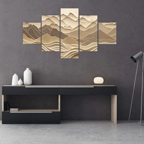 Obraz - 3D linie gór (125x70 cm)