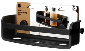 Czarna plastikowa półka łazienkowa bez wiercenia Flex Adhesive – Umbra