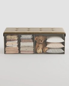 Stołek ze schowkiem OTTOMAN 110x38 cm, jasnobrązowy