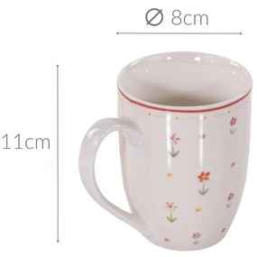 Kubek porcelanowy w kwiaty BLÜMI, 350 ml