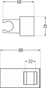 Mexen uchwyt prysznicowy, czarny - 79355-70