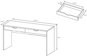 Biurko komputerowe z 2 szufladami - Tior