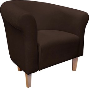 Fotel Milo tkanina Mikrofaza stylowy fotel do salonu i sypialni : Kolor nogi - Drewno, Kolor tkaniny - 4 MIKROFAZA, Wysokość nogi - 15 cm