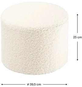 Kremowy puf dziecięcy z materiału bouclé – Wigiwama