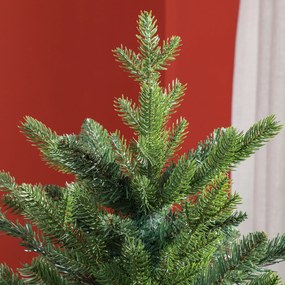 HOMCOM Choinka 210 cm z zielonego tworzywa sztucznego z metalową podstawą i 2445 ognioodpornymi gałęziami | Aosom PL