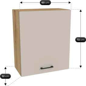 Zestaw Mebli Kuchennych MODERN 200 cm Dąb Evoke/Kaszmir Nowoczesny