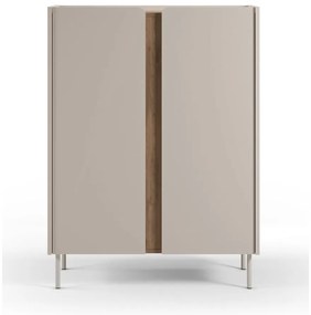 Kremowo-naturalna szafka w dekorze dębu 90x120x40 cm Lucile – Marckeric