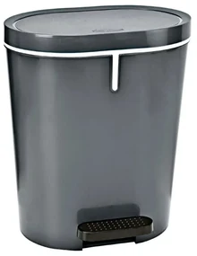 Denox Kosz na śmieci na pedał 25 l, owalny, antracytowy, 25 l