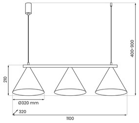 Lampa wisząca CAPITAL BIAŁY 3XGX52 potrójna, 3 klosze
